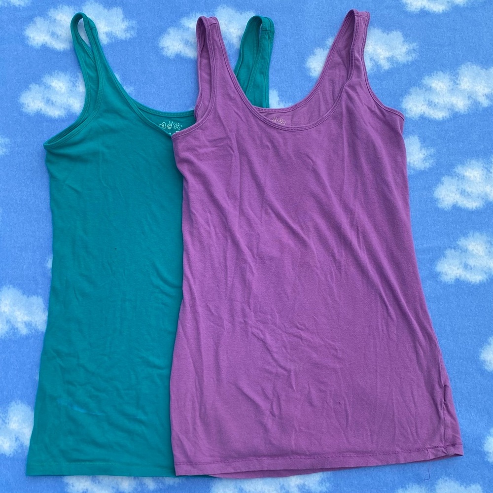 Mudd Purple and Green Tank Tops